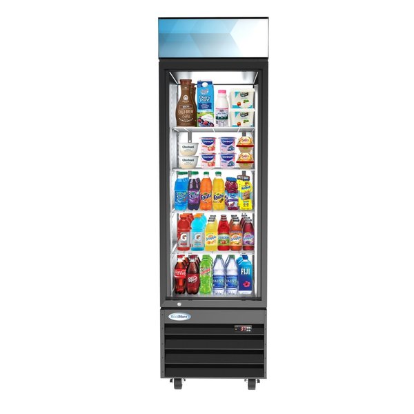 Koolmore 23" Commercial Glass 1 Door Display Refrigerator Merchandiser-Upright Beverage Cooler w/LED Lighting MDR-1GD-13C